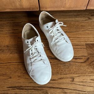Cole Haan Men’s Leather Lace Up Sneakers, Off White, 11.5